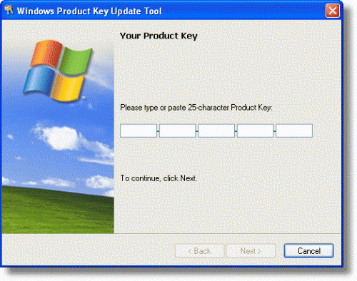 Enter new serial key