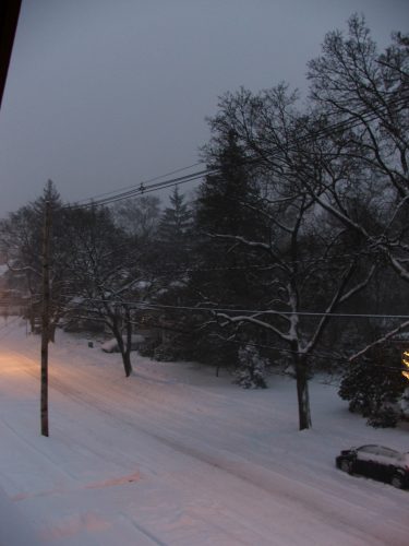 Shot of the storm storm from the front of the house