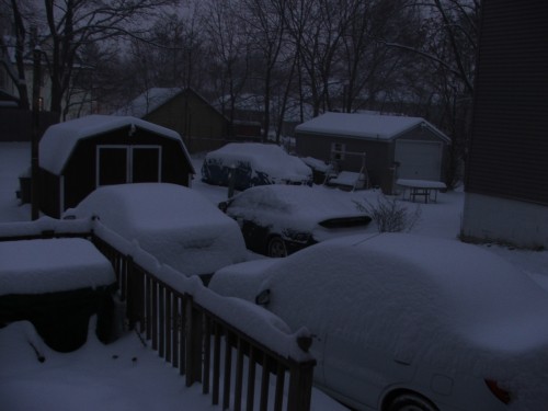 Shot of the storm storm from the back of the house