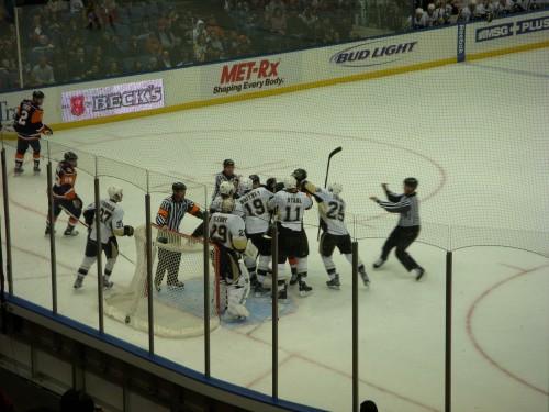 FIGHT! FIGHT! FIGHT! Yes there is always one in hockey!