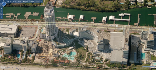 Fontainebleau Restort Miami Beach Virtual Earth Birds Eye View