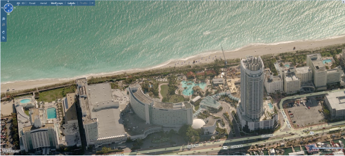 Fontainebleau Restort Miami Beach Virtual Earth Birds Eye View