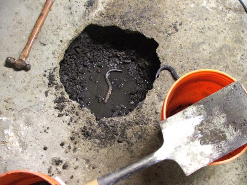 Hole for sump pump