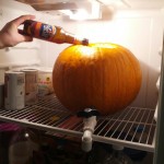 Filling the pumpkin keg
