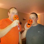 Juston and Joe enjoying pumpkin keg