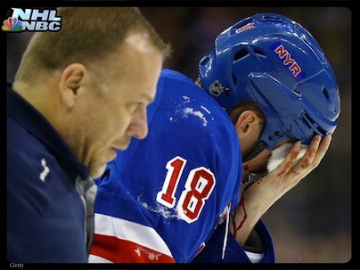 Marc Staal Puck to the face