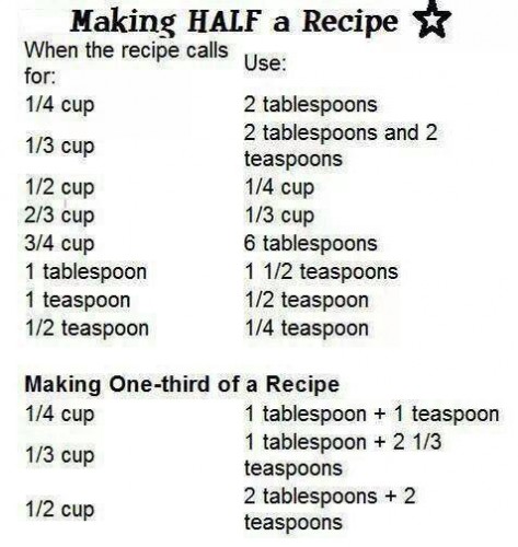 halve a recipe