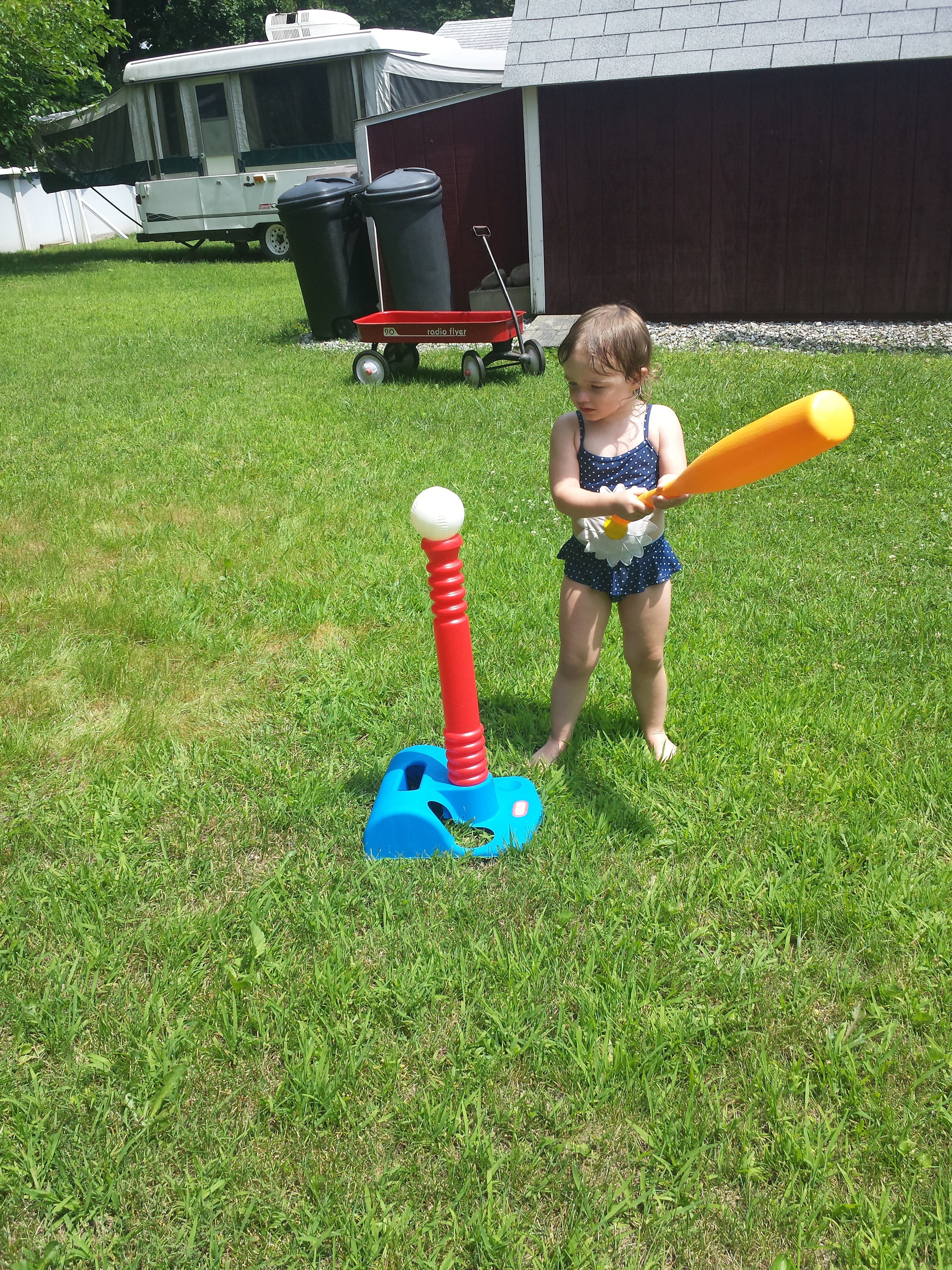 Arianna playing outside